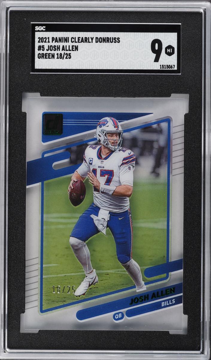 2021 Panini Clearly Donruss Football Green Josh Allen #5 SGC 8.5