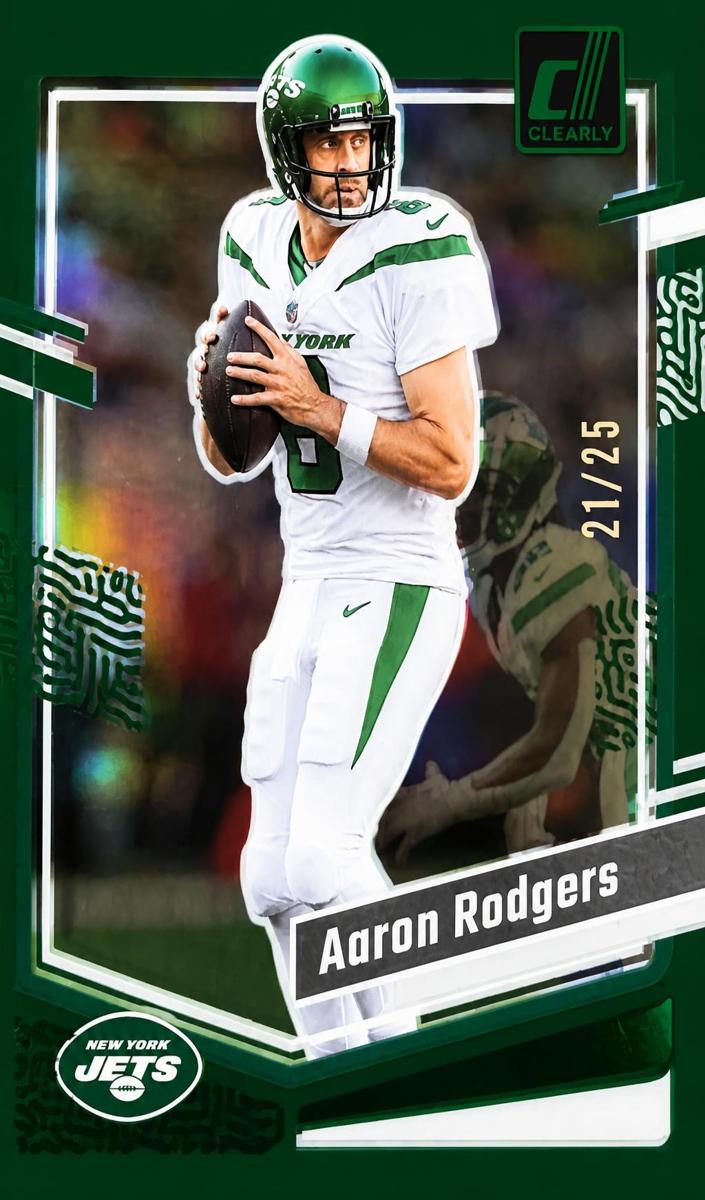 2023 Panini Clearly Donruss Football Green Aaron Rodgers #38 PSA 9