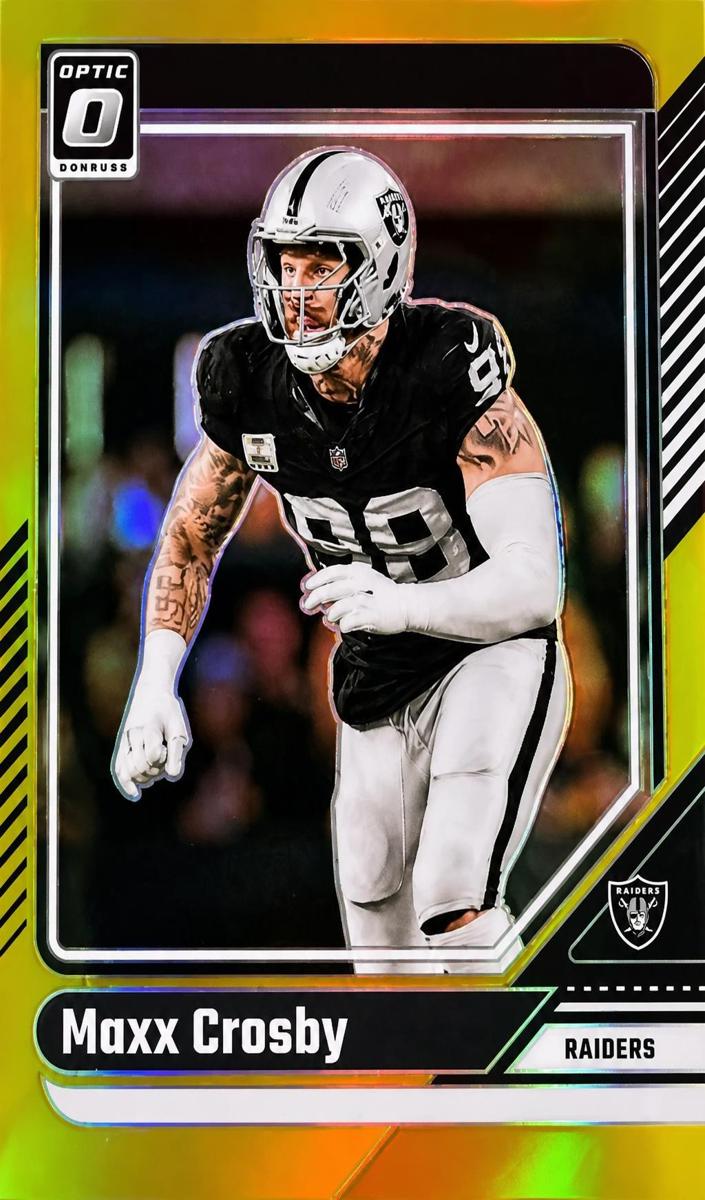 2024 Donruss Optic Football Gold Maxx Crosby #105 PSA 10