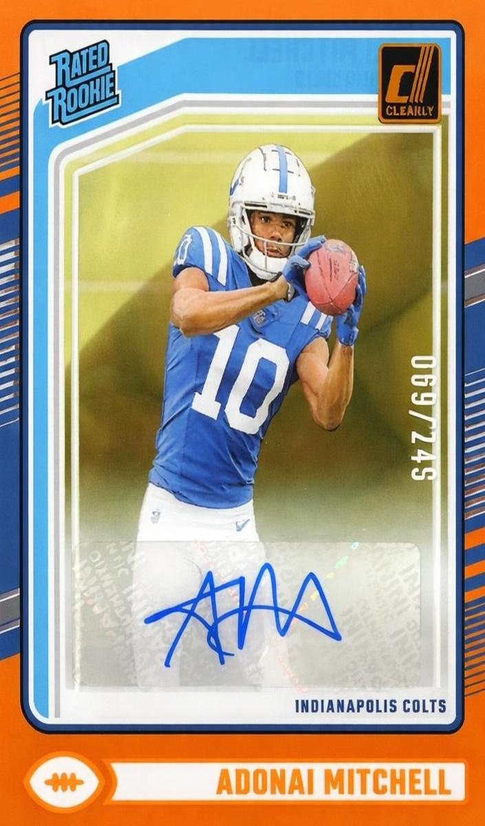 2024 Panini Clearly Donruss Football Orange Adonai Mitchell #71