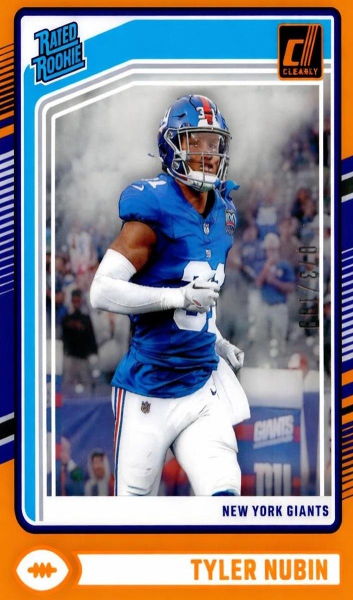 2024 Panini Clearly Donruss Football Orange Tyler Nubin #96