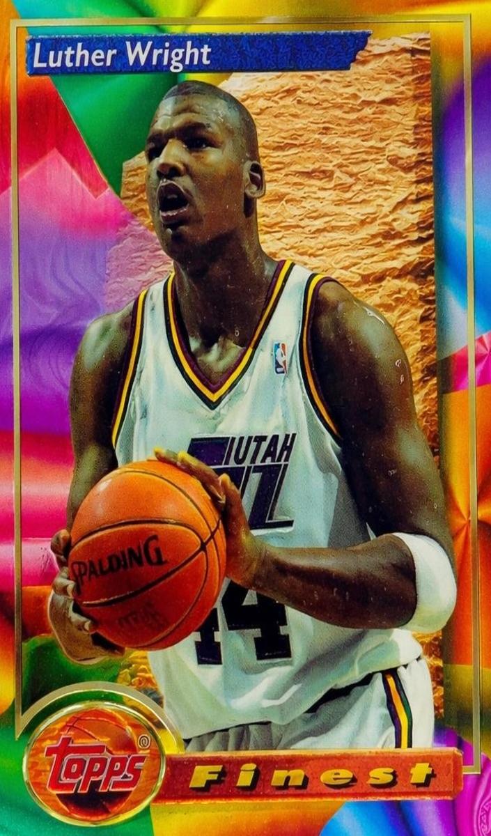 1993 Topps Finest Basketball Refractor Luther Wright #196 PSA 9