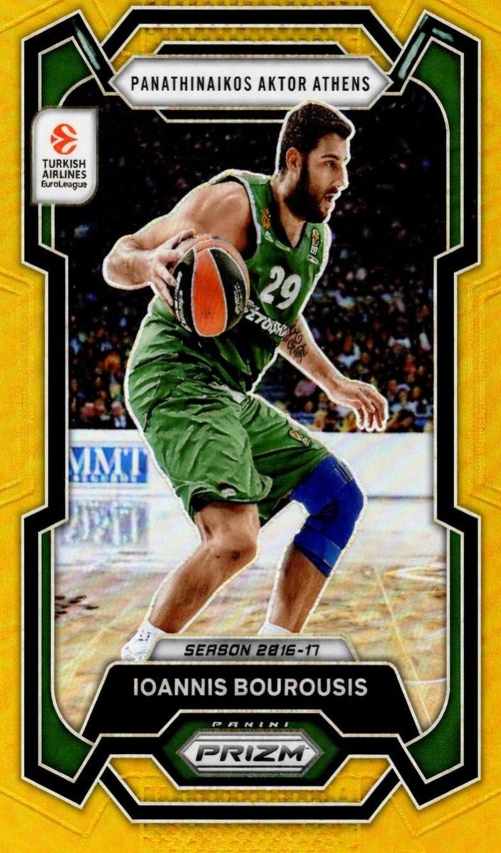 2023 Panini Prizm Turkish Airlines EuroLeague Basketball Gold Ioannis Bourousis #43