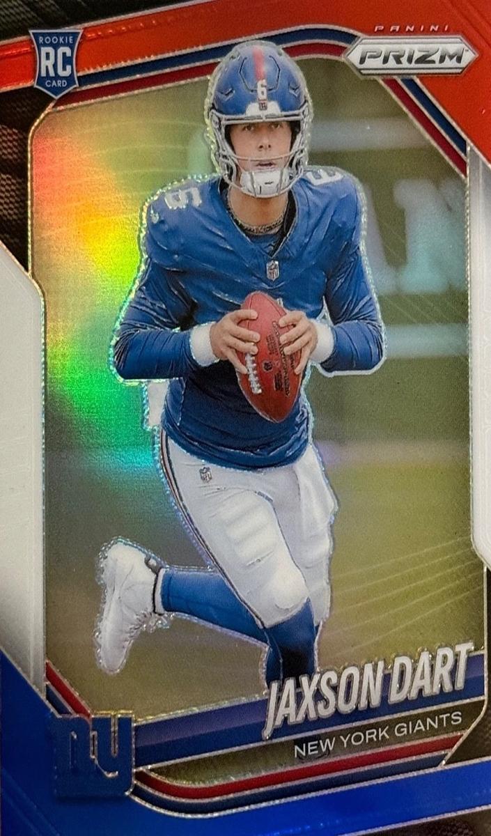 2025 Panini Prizm Football Red White and Blue Jaxson Dart #332 RAW Ungraded