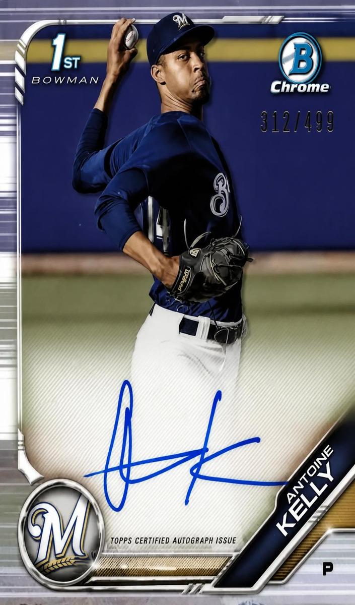 2019 Bowman Draft Chrome Baseball Refractor Antoine Kelly #CDA-AK