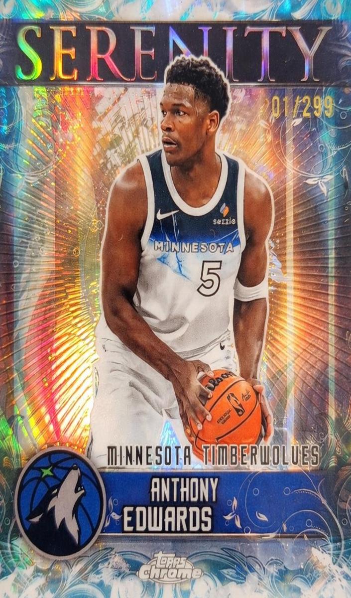 2025 Topps Chrome Basketball Teal Refractor Anthony Edwards #SY-4
