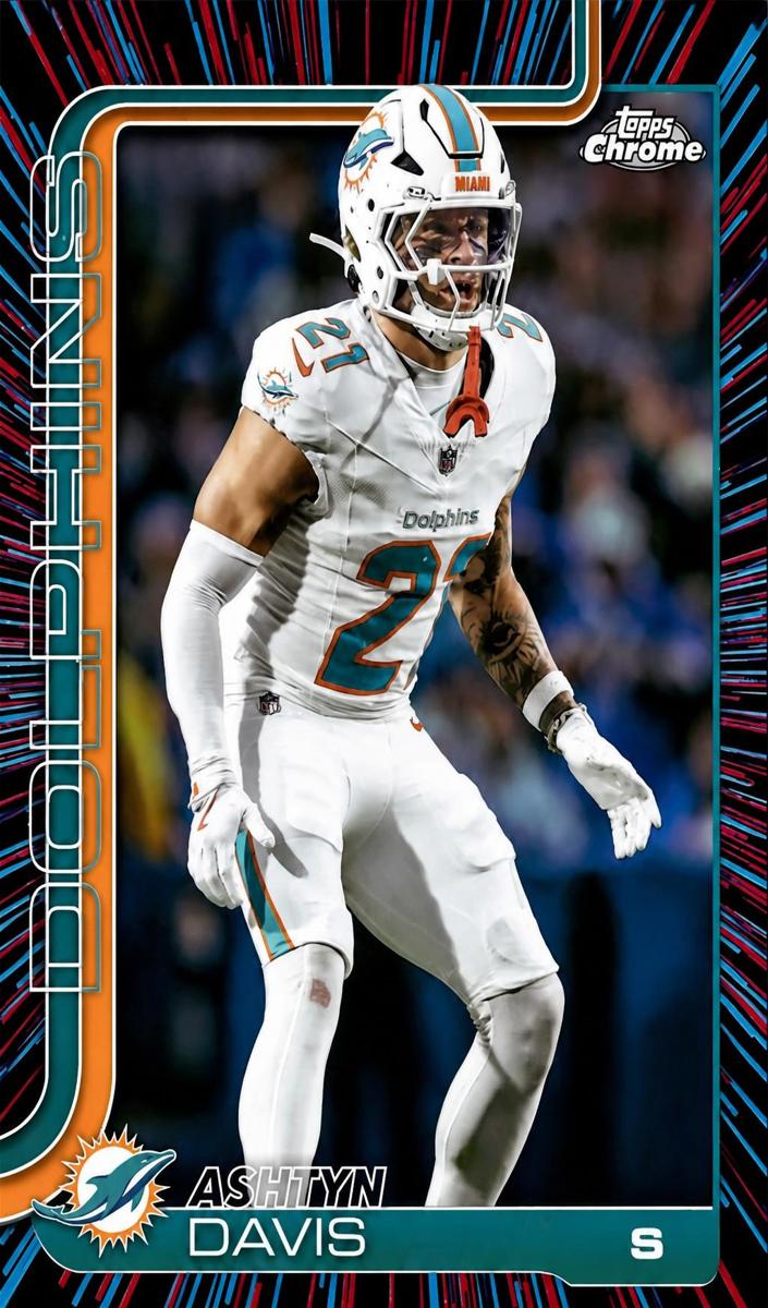 2025 Topps Chrome Football Neon Pulse Refractor Ashtyn Davis #194