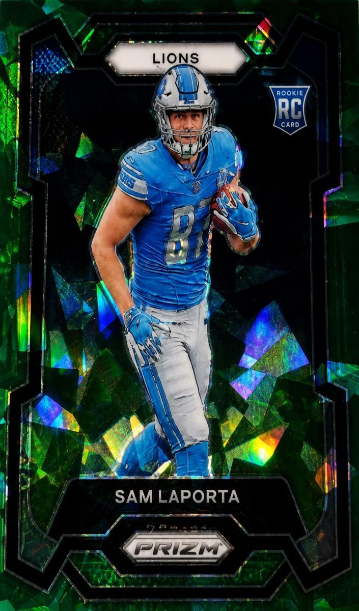 2023 Panini Prizm Football Green Ice Sam LaPorta #332 PSA 9