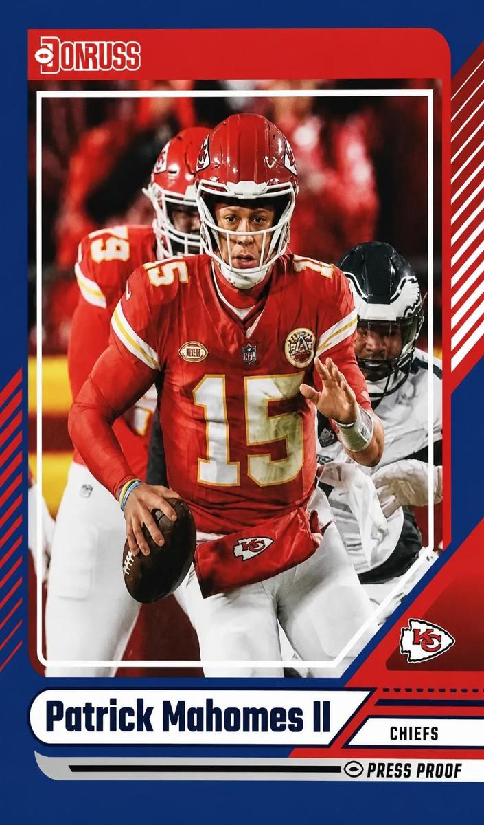 2024 Panini Donruss Football Press Proof Blue Patrick Mahomes II #100