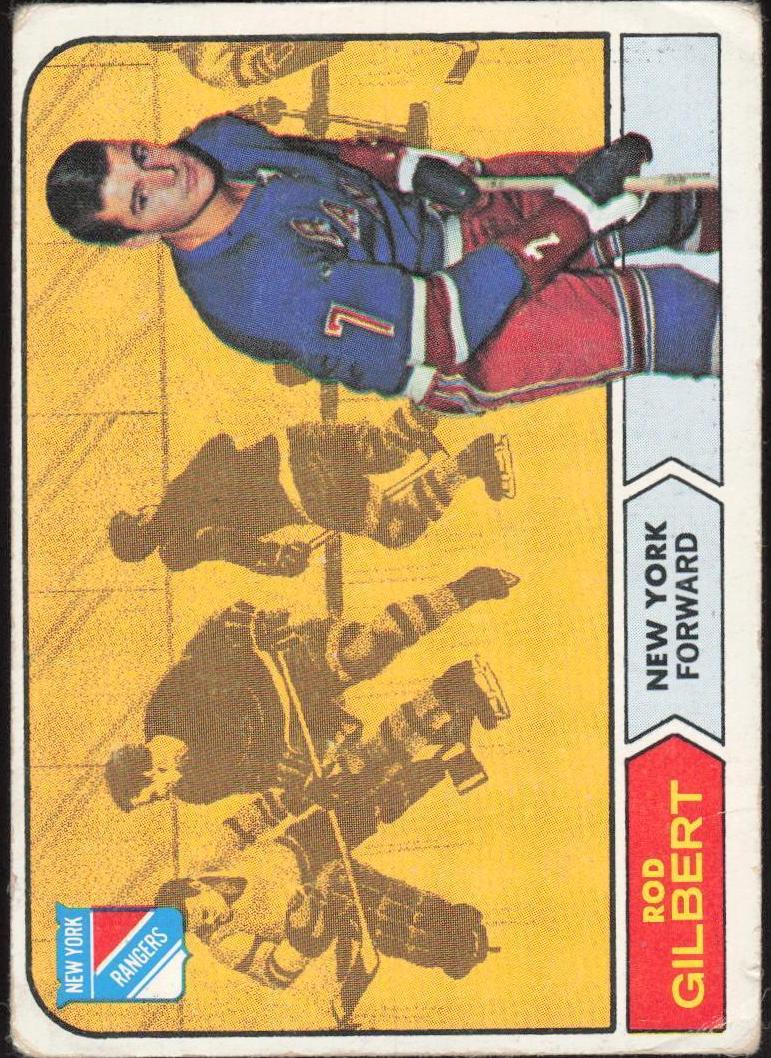 1968 Topps Hockey Rod Gilbert #72 PSA 9
