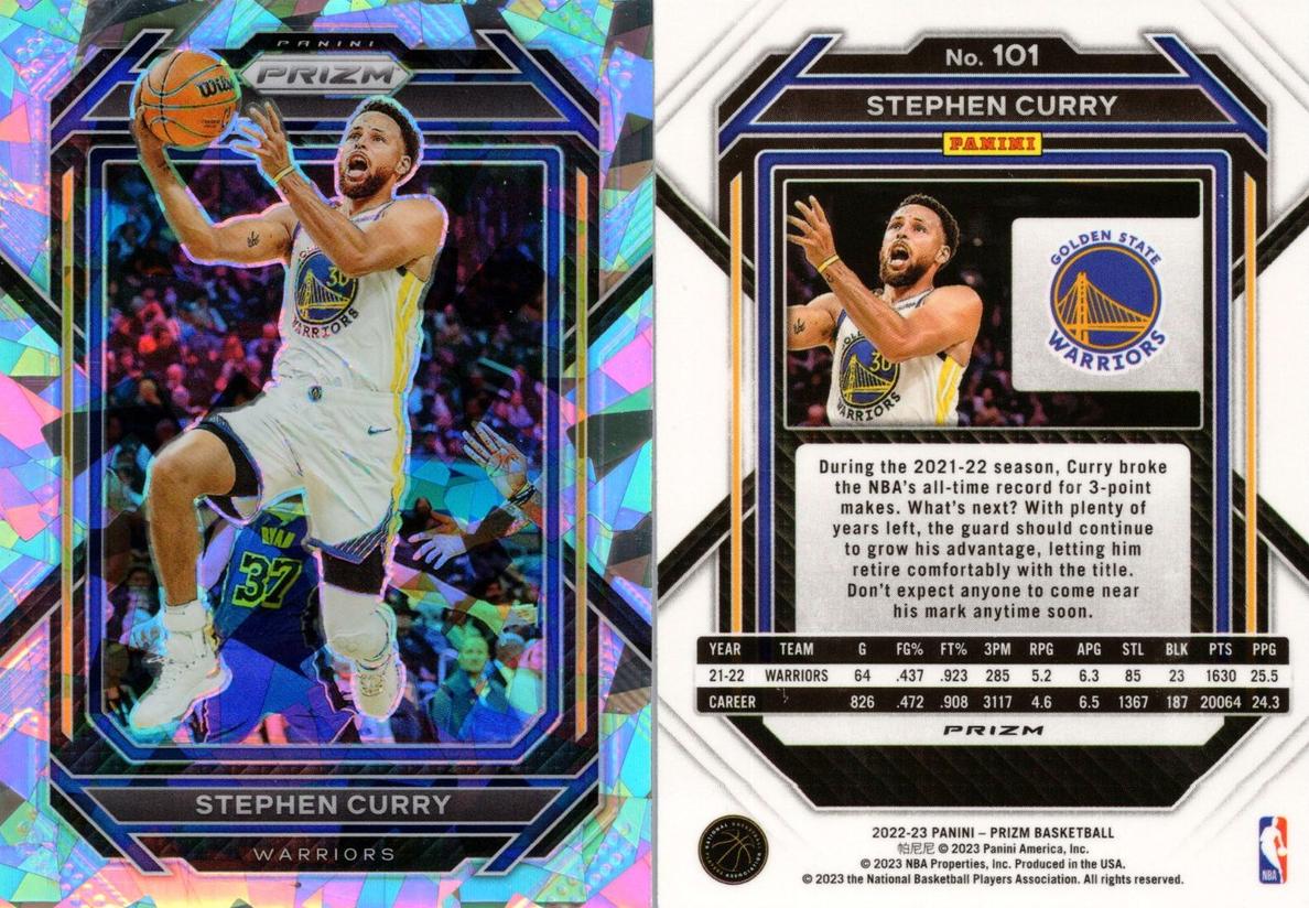 2022 Panini Prizm Basketball Ice Prizm Stephen Curry #101