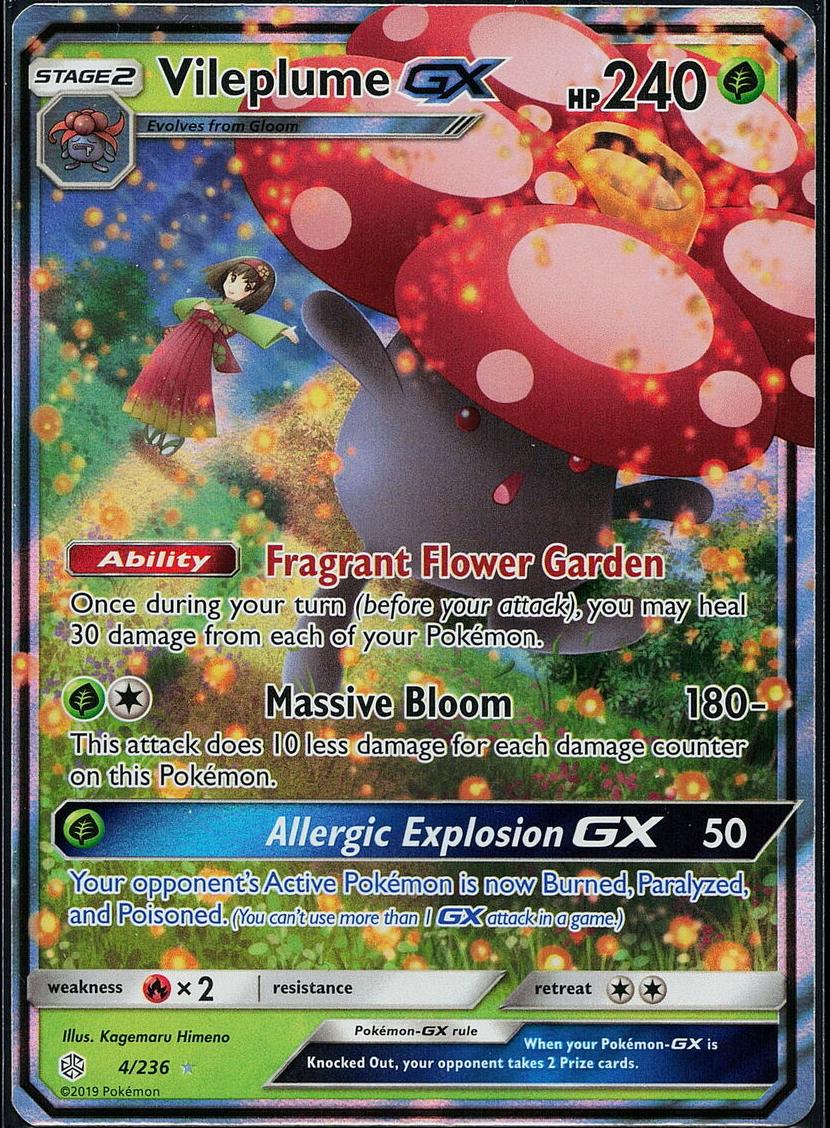 2019 Pokemon Sun & Moon Cosmic Eclipse Vileplume #4 PSA 9