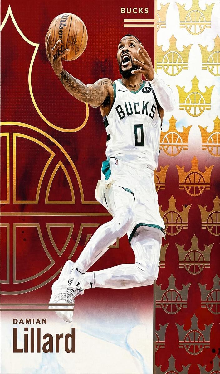 2024 Panini Court Kings Basketball Burgundy Damian Lillard #92
