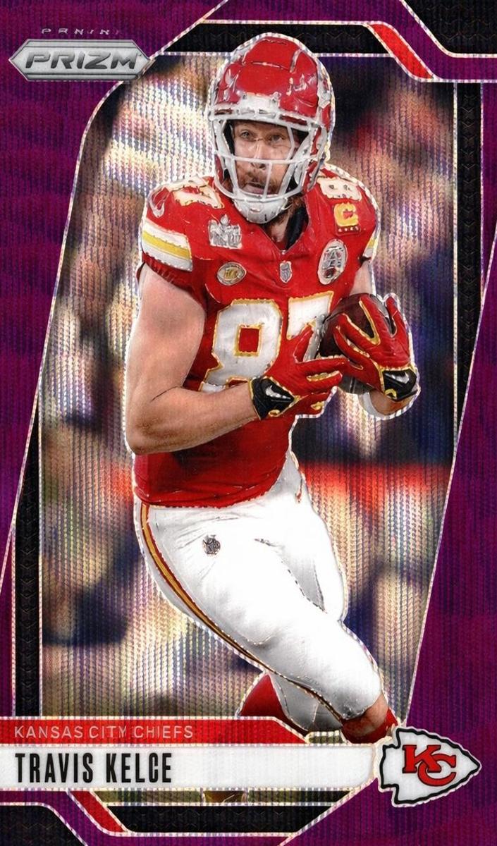 2024 Panini Prizm Football Purple Wave Travis Kelce #140 PSA 9
