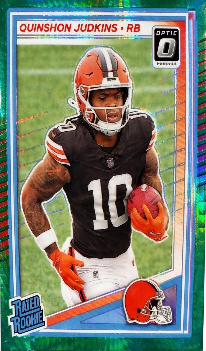 2025 Donruss Optic Football Hyper Green Quinshon Judkins #252 PSA 9