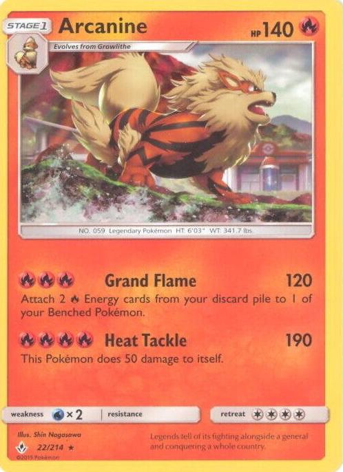 2019 Pokemon Sun & Moon Unbroken Bonds Arcanine #22
