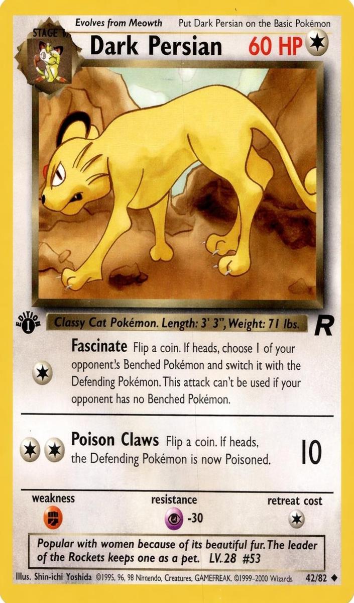 2000 Pokemon Team Rocket Dark Persian #42 PSA 10