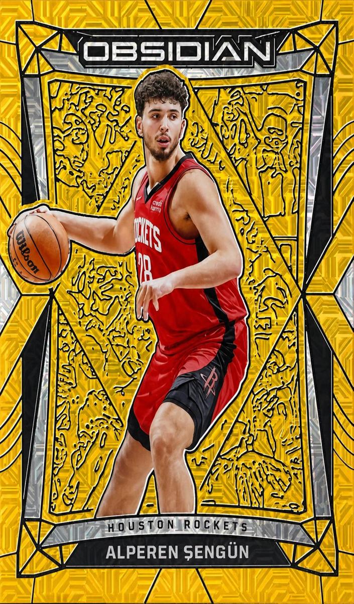 2023 Panini Obsidian Basketball Electric Etch Gold Flood Alperen Sengun #81
