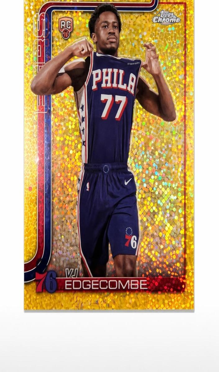 2025 Topps Chrome Basketball Gold Refractor VJ Edgecombe #253 PSA 9