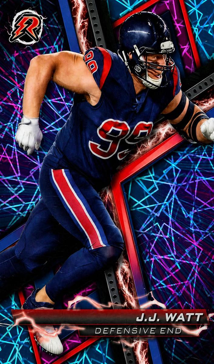 2023 Topps Composite Football Sky Blue And Pink Shock J.J. Watt #93