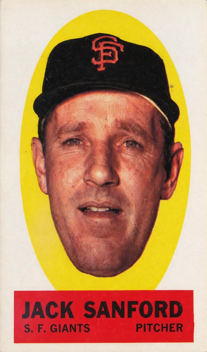 1963 Topps Baseball Instruction Back Jack Sanford #NNO PSA 4.5