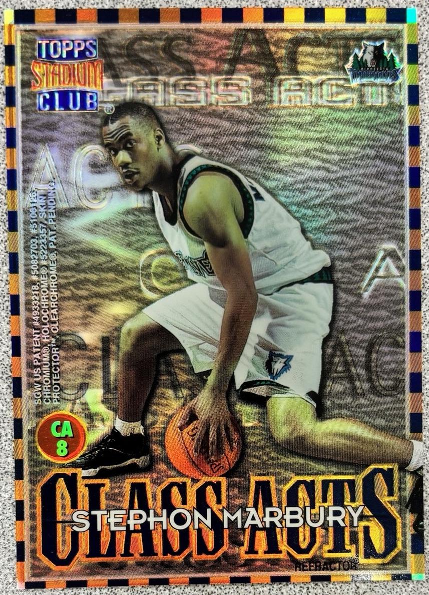 1996 Topps Stadium Club Basketball Refractor Stephon Marbury #CA8 PSA 8