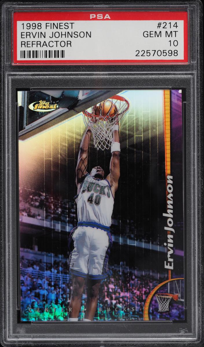 1998 Topps Finest Basketball Refractor Ervin Johnson #214 PSA 10