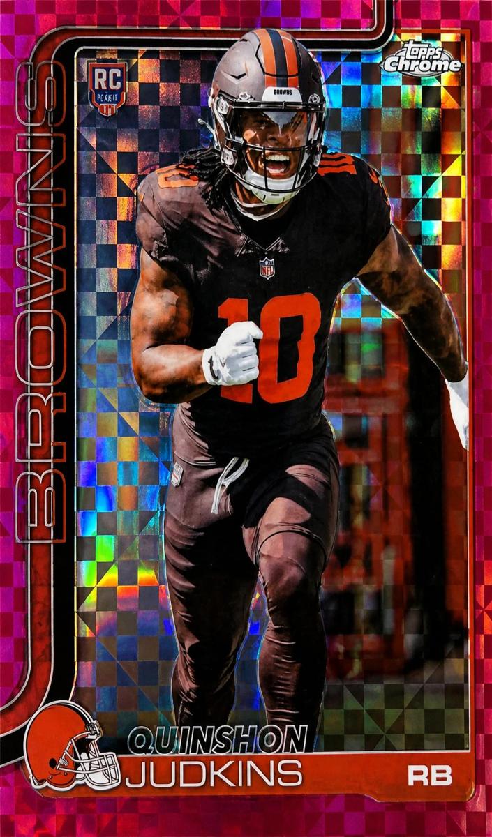 2025 Topps Chrome Football Hot Pink X-Fractor Quinshon Judkins #325