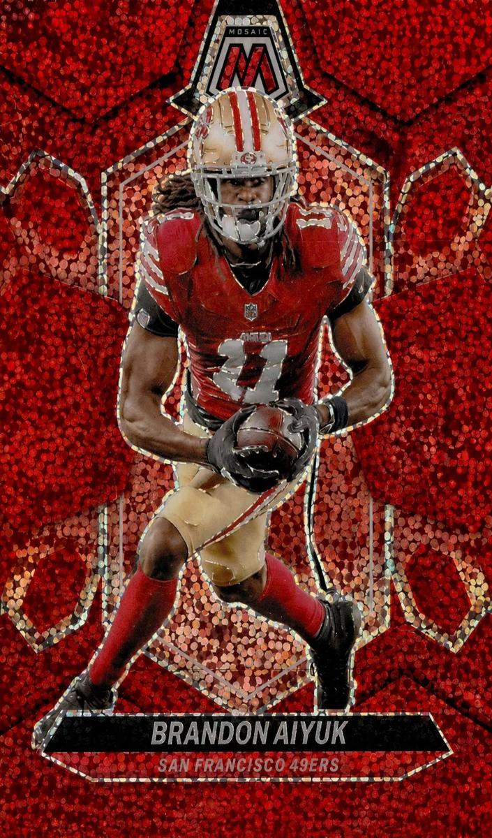 2024 Panini Mosaic Football Red Sparkle Brandon Aiyuk #193
