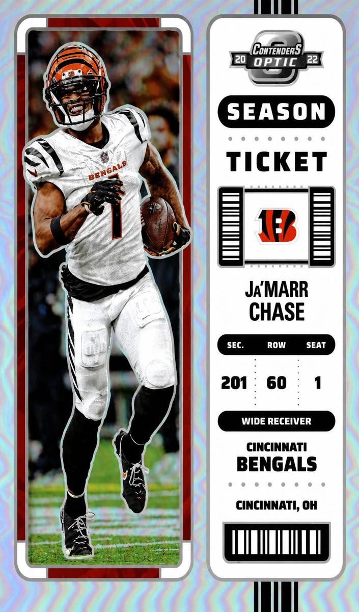 2022 Panini Contenders Optic Football Silver Ja'Marr Chase #10 PSA 9