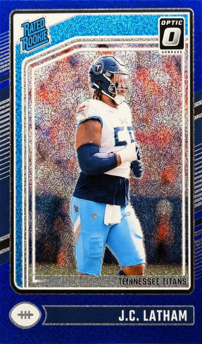 2024 Donruss Optic Football Blue Glitter J.C. Latham #234