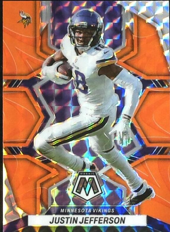 2022 Panini Mosaic Football Reactive Orange Justin Jefferson #129 PSA 9