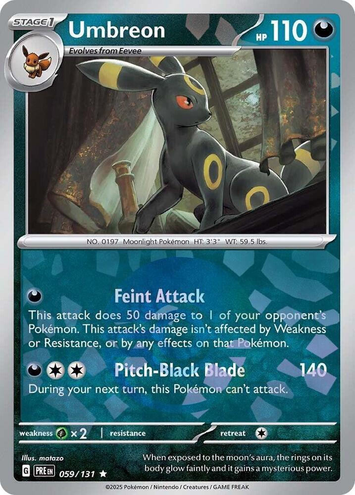 2025 Pokemon Scarlet & Violet Prismatic Evolutions Umbreon #59