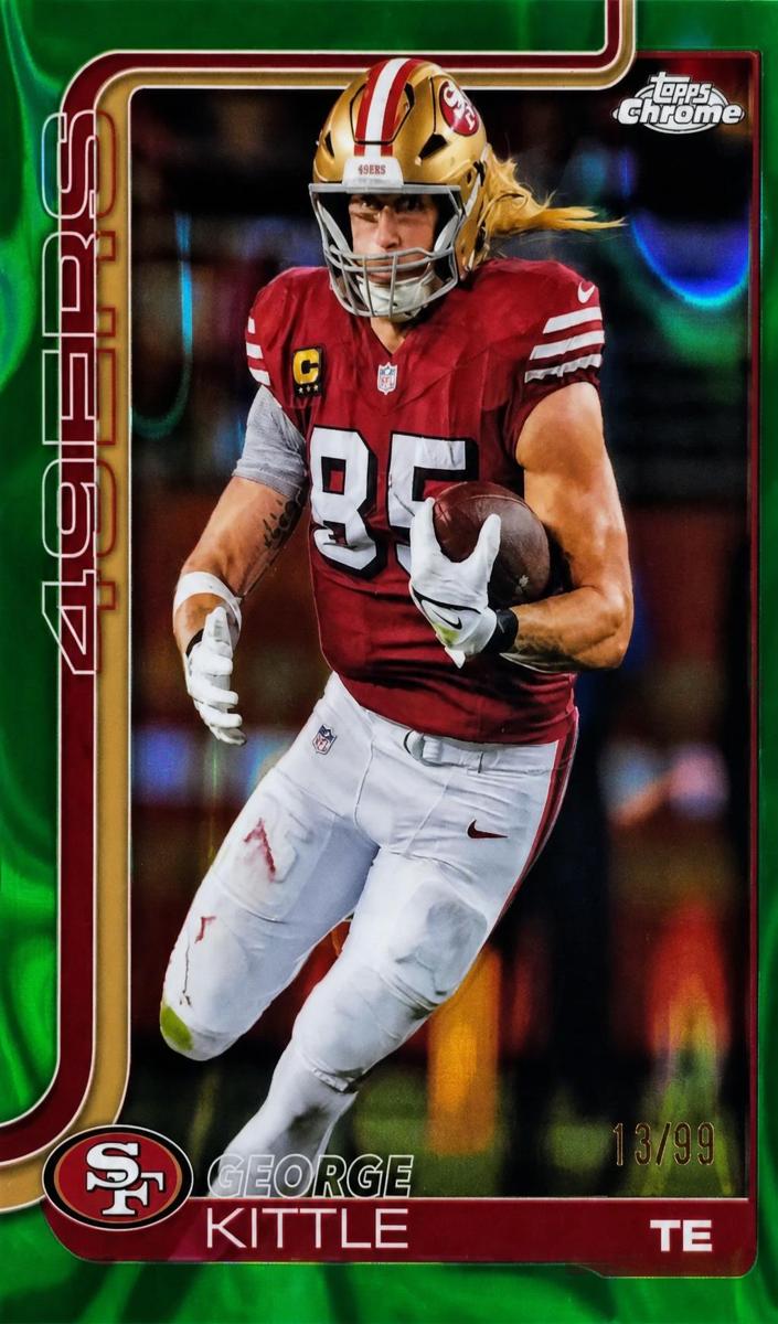 2025 Topps Chrome Football Green Lava Refractor George Kittle #267
