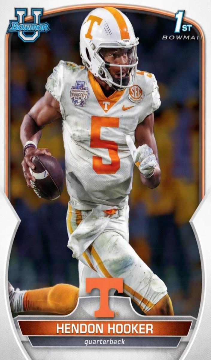 2022 Bowman University Chrome Football Hendon Hooker #21 PSA 9