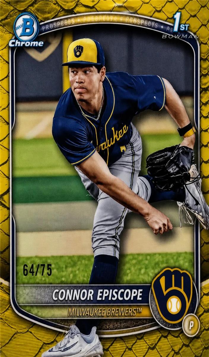2025 Bowman Draft Chrome Baseball Yellow Reptilian Refractor Sean Episcope #BDC-149 PSA 9