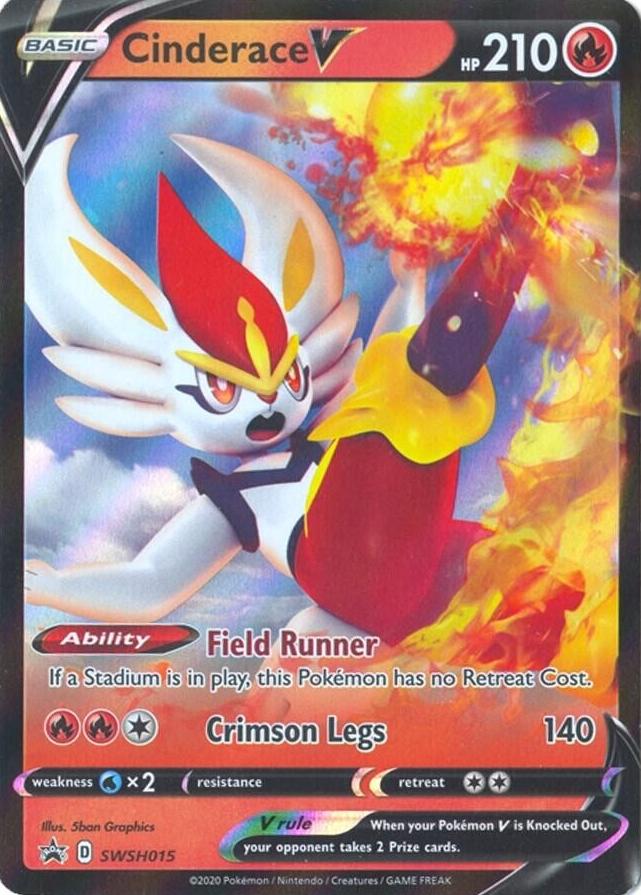 2020 Pokemon SWSH Black Star Promo Cinderace #SWSH015 PSA 9