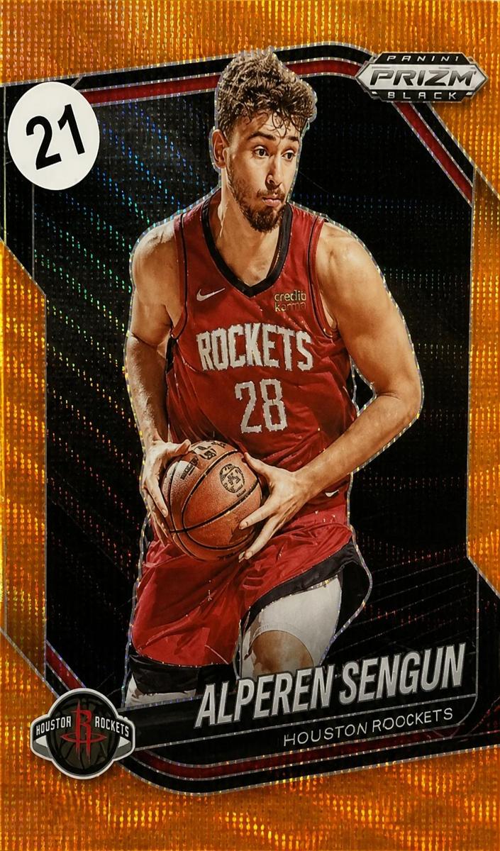 2024 Panini Prizm Black Basketball Orange Wave Alperen Sengun #104 PSA 10