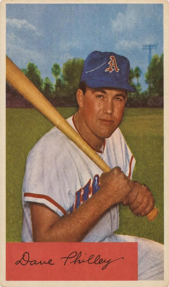 1954 Bowman Baseball No Trade Line Dave Philley #163 PSA 6