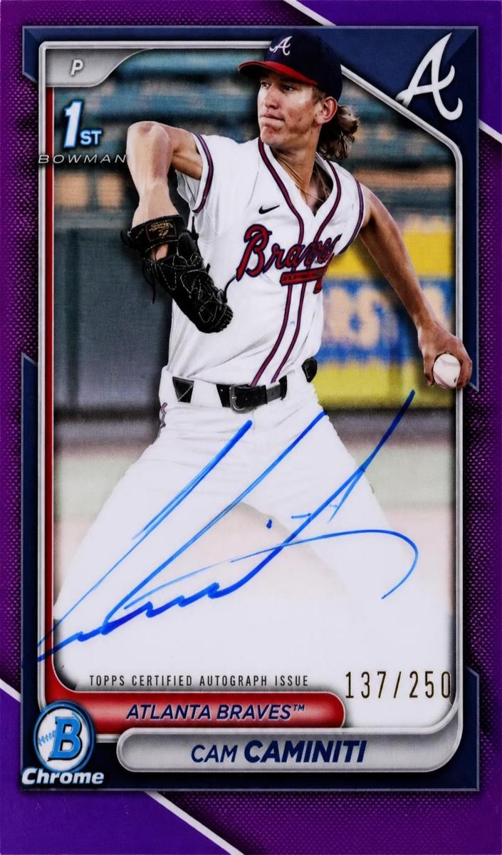 2024 Bowman Draft Chrome Baseball Purple Refractor Cam Caminiti #CPA-CC PSA 10