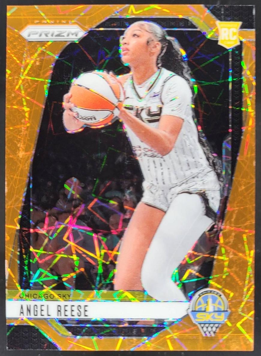 2024 Panini Prizm WNBA Basketball Orange Velocity Angel Reese #10 PSA 8