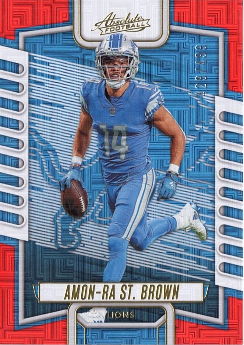 2023 Panini Absolute Football Red Squares Amon-Ra St. Brown #94