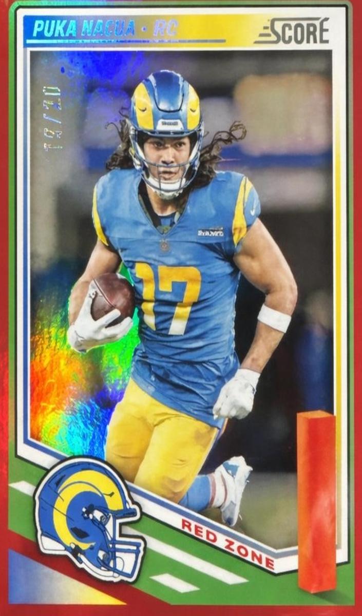 2025 Panini Score Football Red Zone Puka Nacua #120 PSA 9