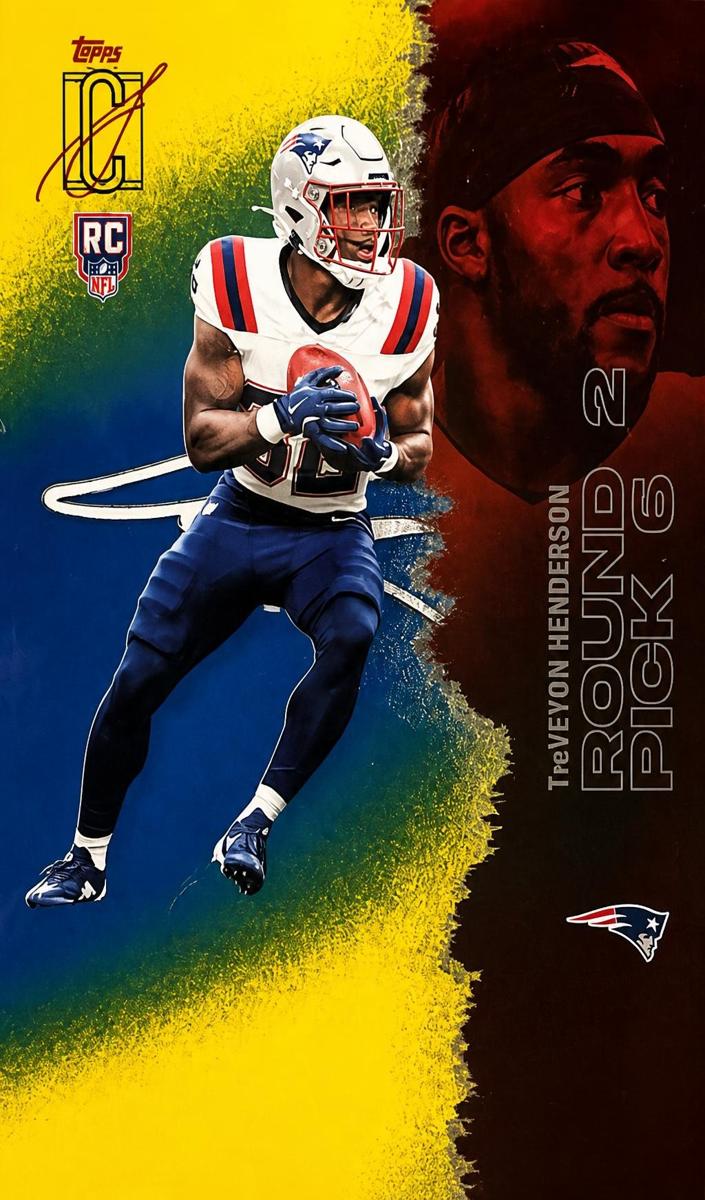 2025 Topps Signature Class Football Blue and Yellow TreVeyon Henderson #117