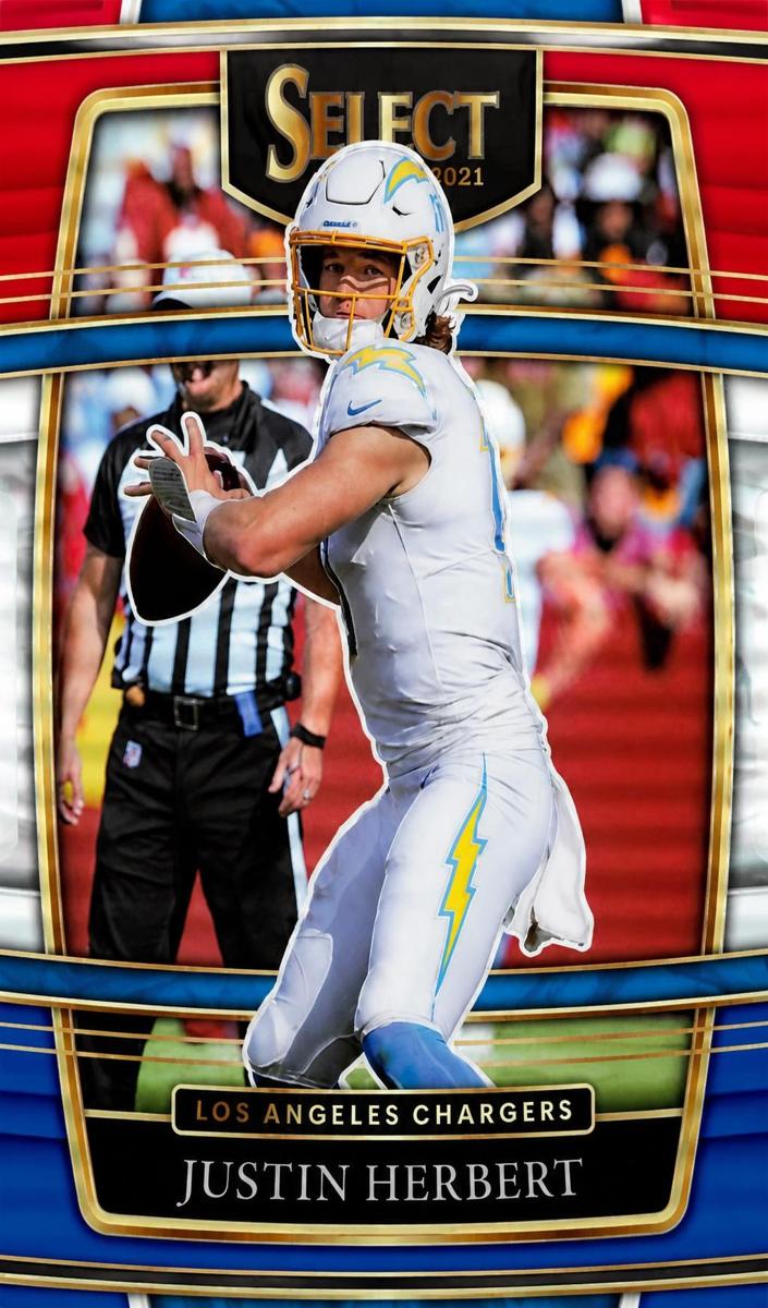 2021 Panini Select Football Die-Cut Red And Blue Justin Herbert #19 SGC 10