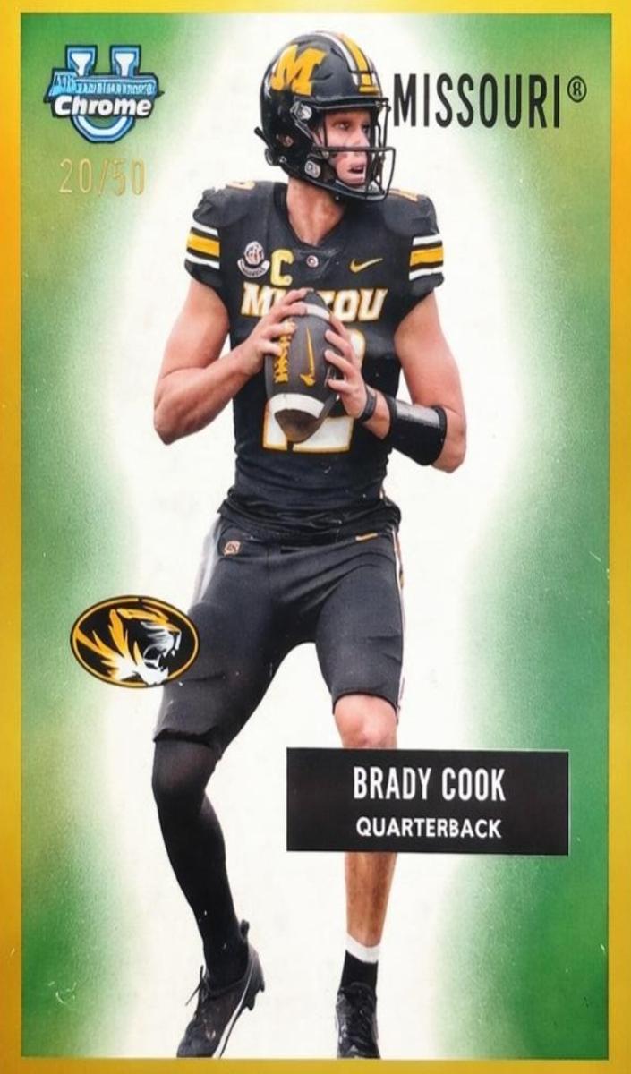 2024 Bowman Chrome University Football Gold Refractor Brady Cook #55B-7