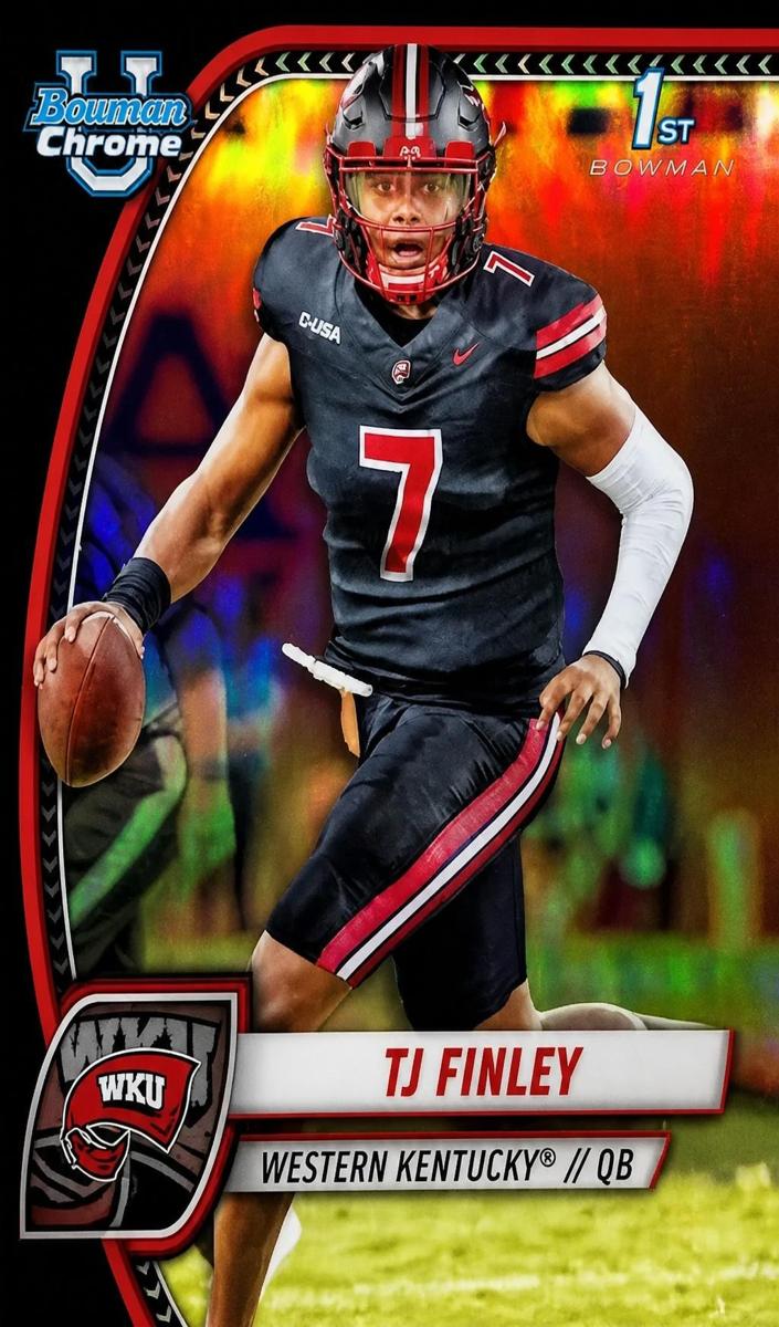 2024 Bowman Chrome University Football Black Refractor TJ Finley #191