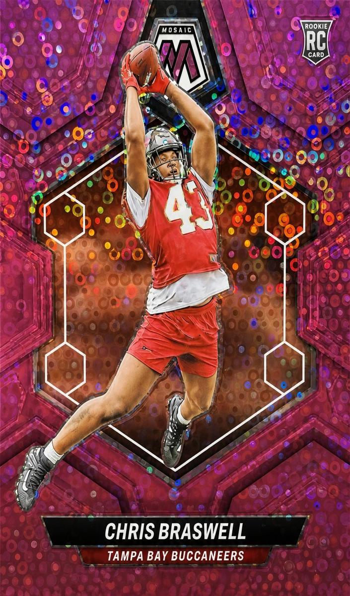 2024 Panini Mosaic Football No Huddle Pink Chris Braswell #354 PSA 10