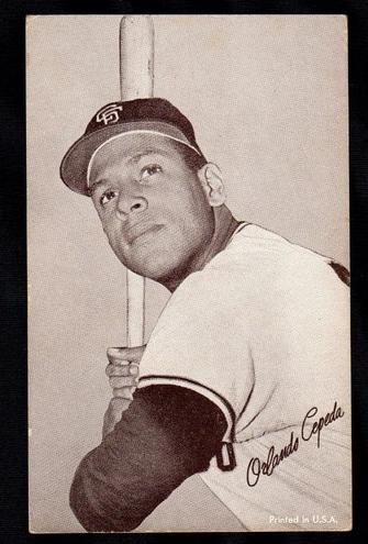 1962 Exhibits Statistic Back Baseball Red Back Orlando Cepeda #NNO