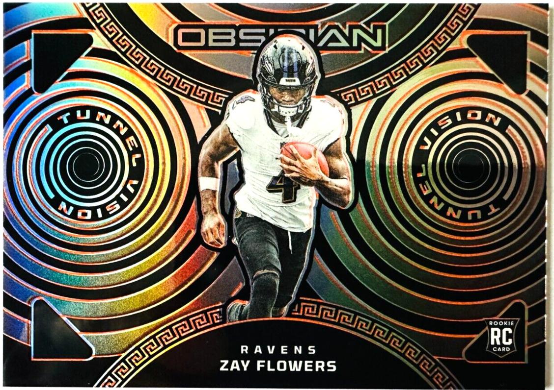 2023 Panini Obsidian Football Electric Etch Orange Zay Flowers #10